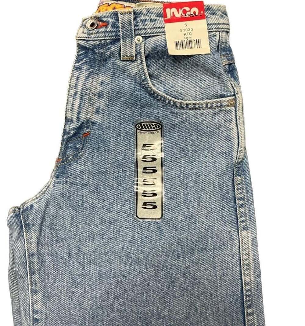 Vintage JNCO Sista Girlie Stuff High-Waisted Light Wash Wide Leg Jeans Size 5